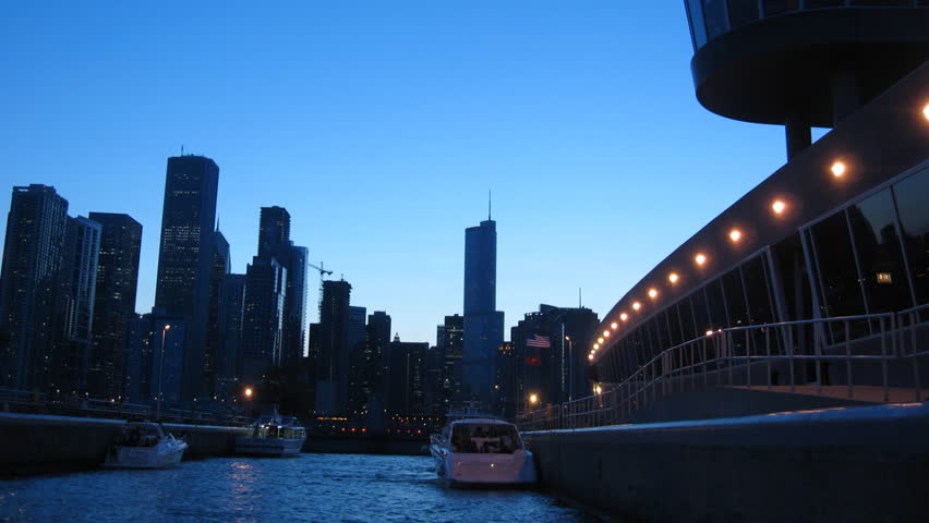 Chicago River Boatride Timelapse. Riding into Chicago on a boat, shot in