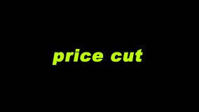 Price cut video animation. Yellow 