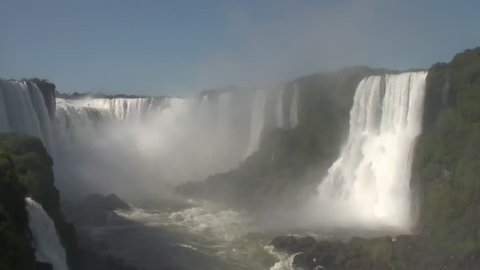 Majestic Iguassu Falls at the border between Argentina and Brazil