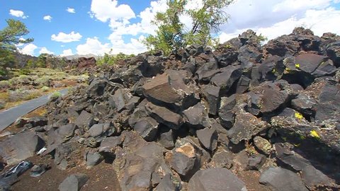Piles of volcanic rock at Devils Orchard of Craters of the Moon National Monument - Idaho