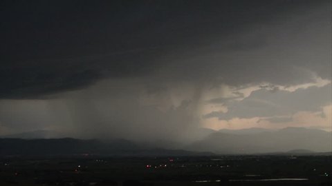 huge lightening storm over landscape