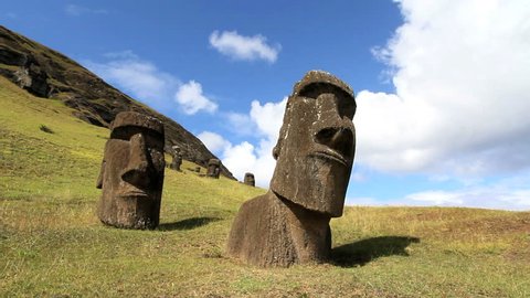 easter island moai statue timelapse