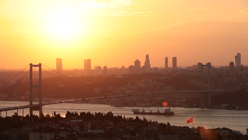 Sunset in Istanbul Turkey-timelapse