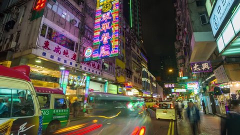 Hong Kong timelapse Maket street Night 4K