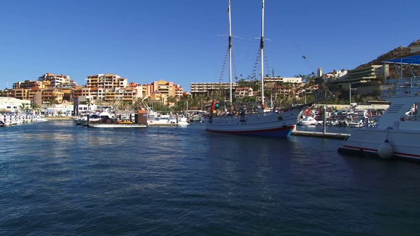 Cabo San Lucas, Mexico point of view while driving out of downtown harbor with