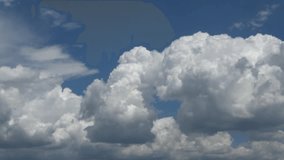 cumulus clouds moving in blue sky - time lapse video
