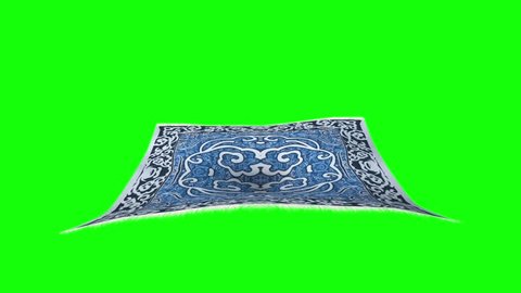 Flying Carpet Front Green Screen 3D Rendering Animation