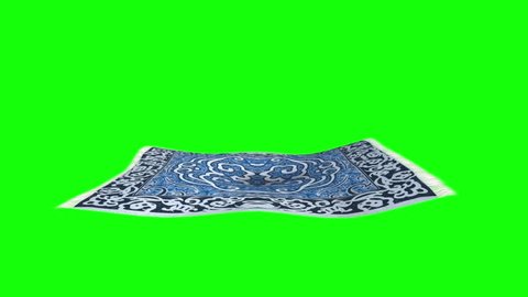 Flying Carpet Side Green Screen 3D Rendering Animation