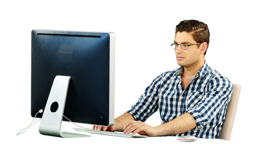 Man Working On Desktop Against Stock Footage Video (100% Royalty-free)  28380826 | Shutterstock