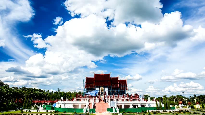 Timelapse Horkumluang (reconstruction) in The royal floral chiangmai Thailand.