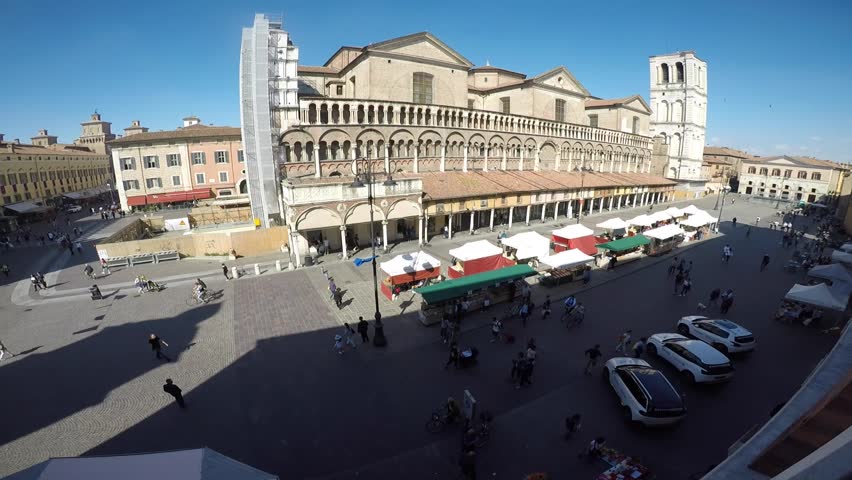 Trento and Trieste square in Ferrara (Italy) timelapse