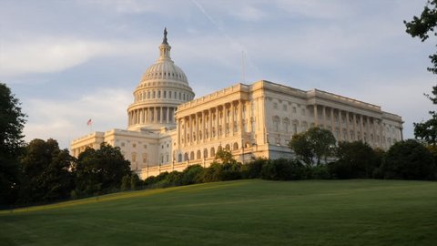 United States Capitol During Sunset