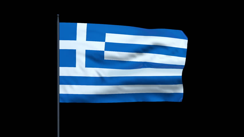 Greece Flag Waving, Seamless Loop