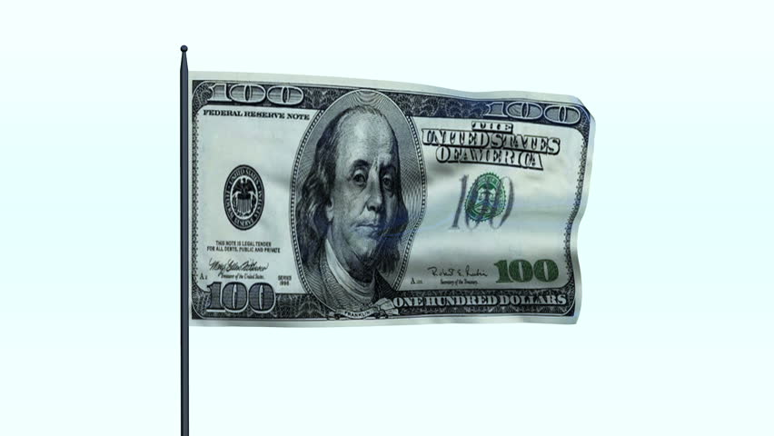 Dollar Flag Waving, Seamless Loop