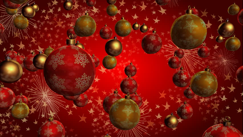 christmas balls on red background with alfa matte