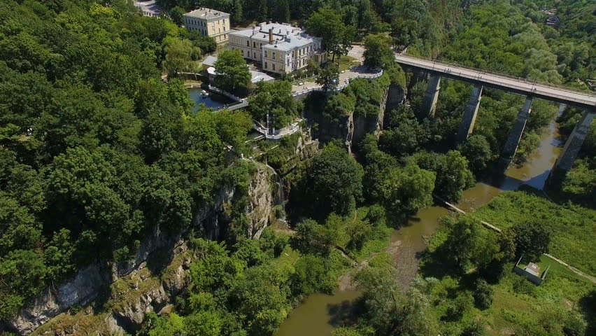 Historic town on a rocky headland in Ukraine.