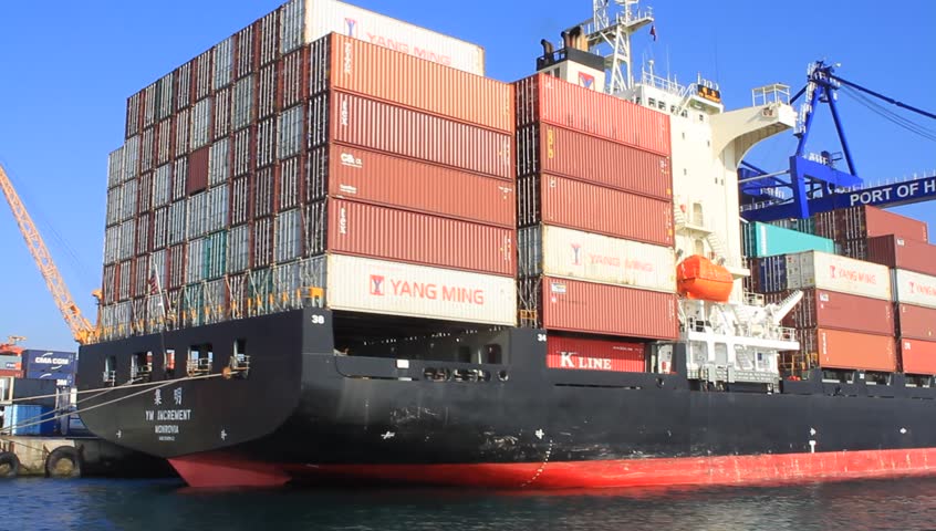 ISTANBUL - JAN 4: YANG MINGs cargo ship, INCREMENT (IMO: 9319143, Liberia) full