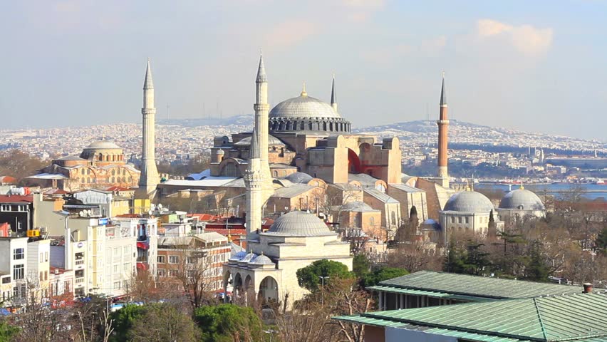 Hagia Sophia in Winter. A museum as a world wonder in Istanbul.
