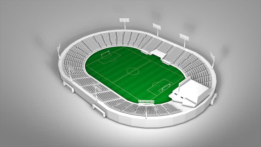Football stadium, 360 view animation.