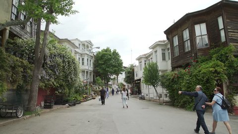 ADALAR, TURKEY, JUNE 5 2017: Beautiful streets and mansion houses on Island
