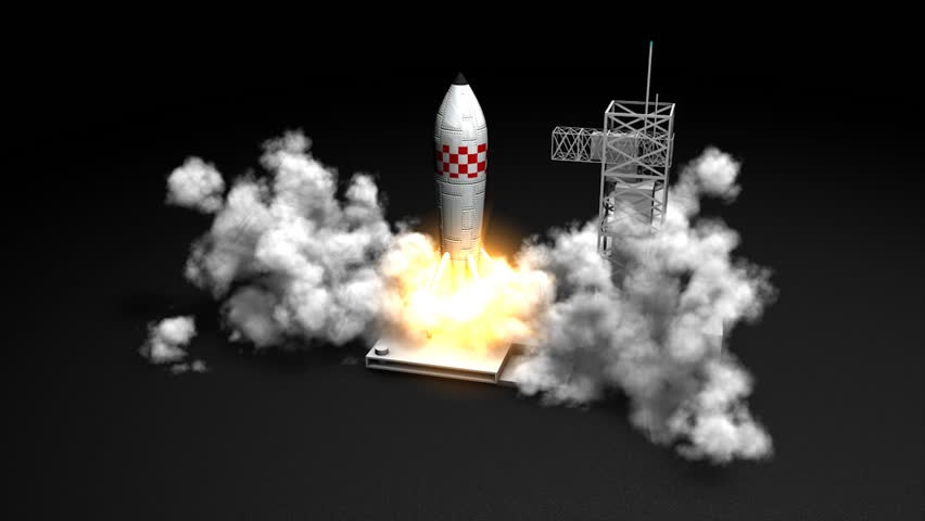 3d animation, Rocket launching.