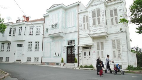ADALAR, TURKEY, JUNE 5 2017: elegant wooden mansion houses in island