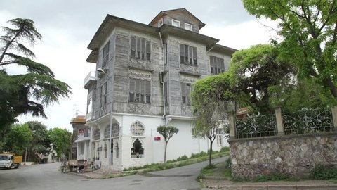 ADALAR, TURKEY, JUNE 5 2017: elegant wooden mansion house in island