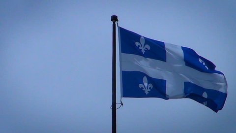 The Fleur de Lys Provincial Flag Of Quebec In Canada.