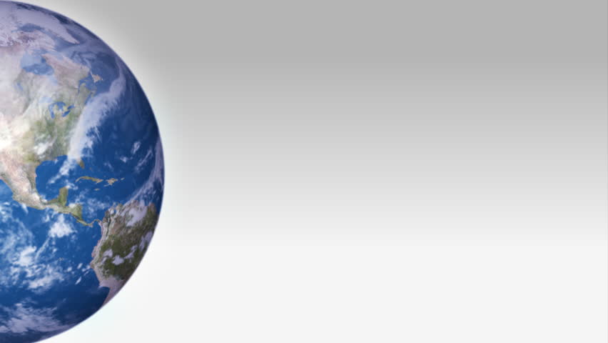A slowly-rotating Earth over a white  background.  Focus on North America. Alpha