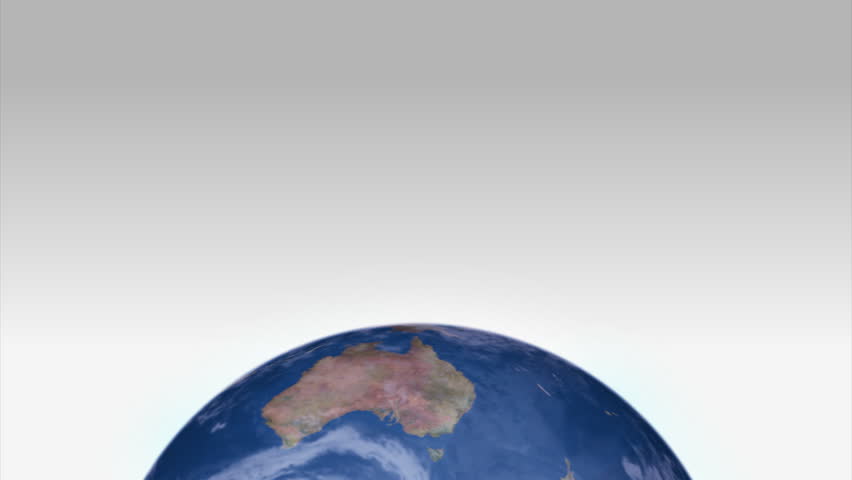 A slowly-rotating Earth over a white  background.  Focus on Australia. Alpha
