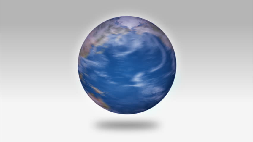 A rotating Earth over a white  background. Alpha matte included!
