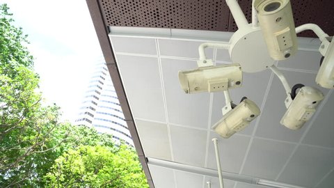 Many Cctv Surveillance Cameras Entrance Mrt Stock Footage Video (100% ...