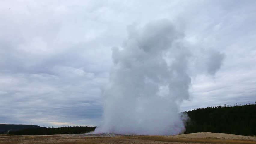 Eruption of Old Faithful. Yellowstone National Park.USA.
