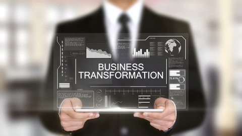 Business Transformation, Hologram Futuristic Interface, Augmented Virtual