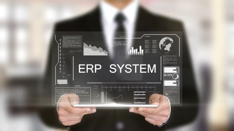 ERP System, Hologram Futuristic Interface Concept, Augmented Virtual Reality