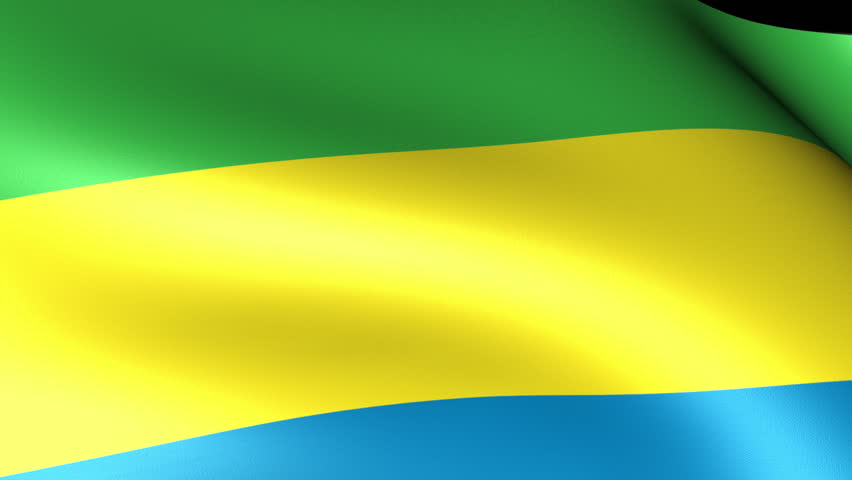 Gabon Flag Waving