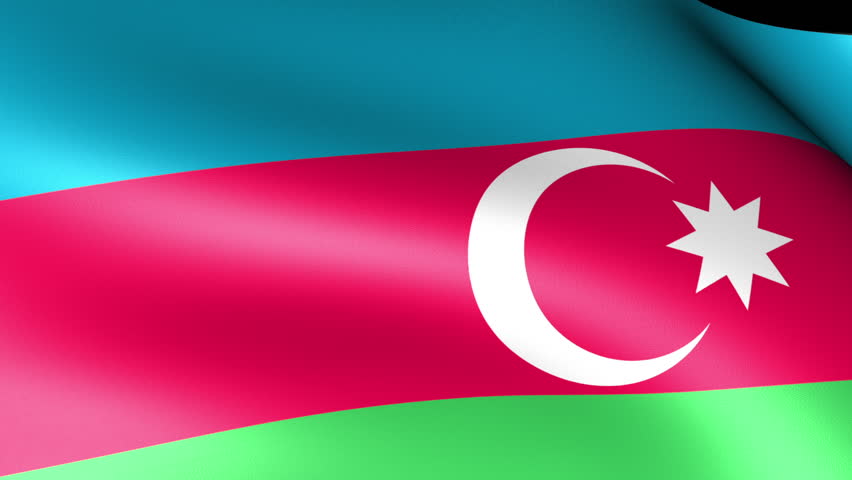 Azerbaijan Flag Waving
