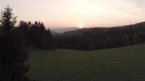 Sunset in Beskids Mountains. View from Ostre Skalky, Slovakia. RAW Video.