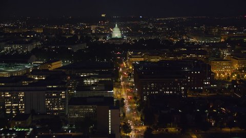 Washington, D.C. circa-2017, Aerial approach to Capitol from North Capitol Street. Shot with Cineflex and RED Epic-W Helium.