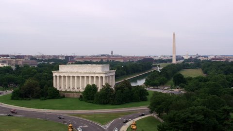 Washington Dc Circa2017 Aerial View Lincoln Stock Footage Video (100% ...