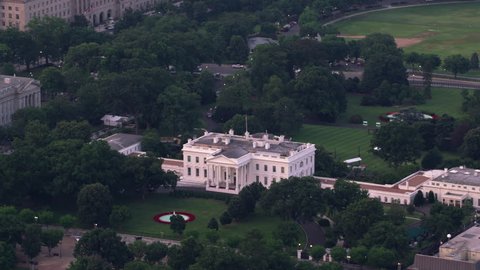 Washington, D.C. circa - 2017, Aerial view of White House, home to the President of the United States. 