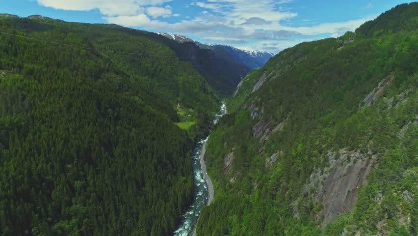 River flowing from Latefossen waterfall in Norway | Shutterstock HD Video #28514635