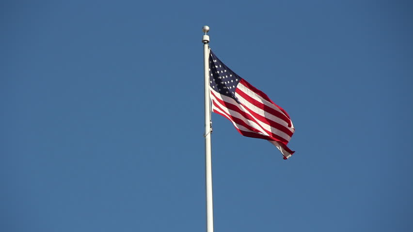 American flag flying in the wind