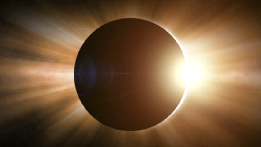 Side view of a solar eclipse