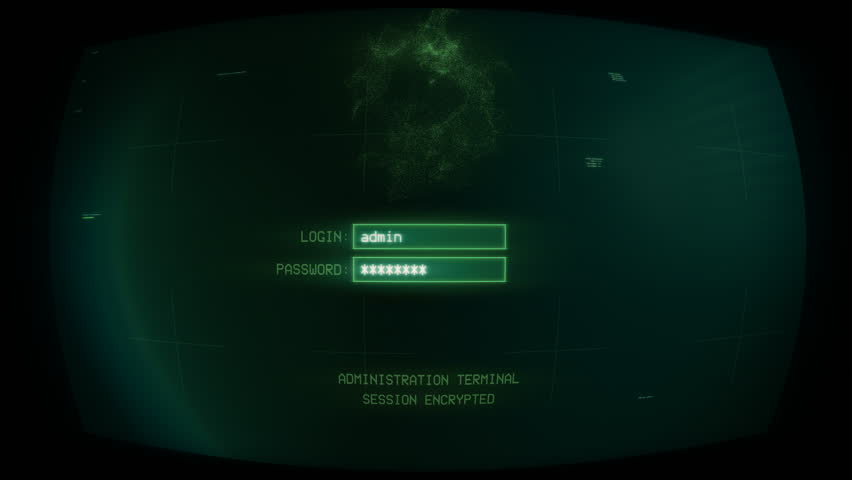criminal hacking administrator terminal successful login Stock Footage ...
