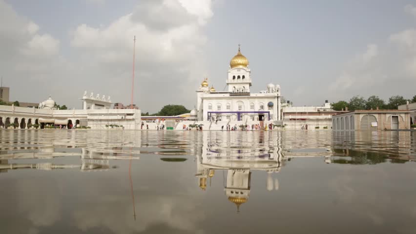 Bangla Sahib Gurudwara view from Dome's Lake | Shutterstock HD Video #28530631