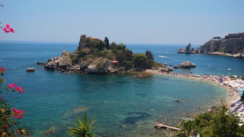 Isola Bella - Beautiful Island & Stunning Beach Lagoon in Taormina, Sicily Italy