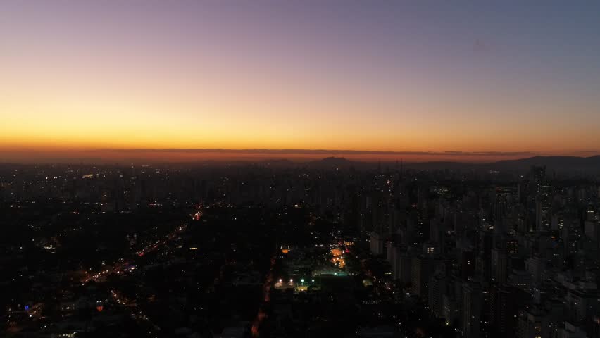 Dusk Sky in Sao Paulo City, Brazil