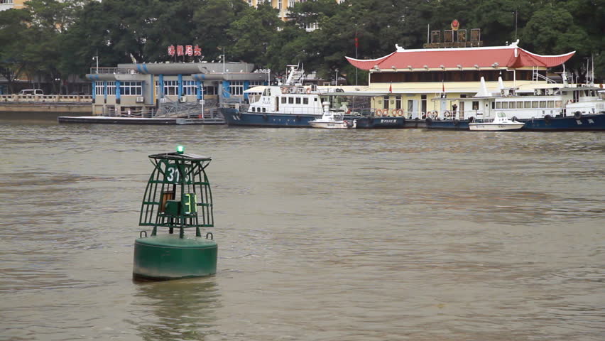 GUANGZHOU - MARCH 30: Ferry Passing through Pearl River on March 30, 2010 in