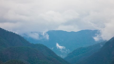 Time lapse of mist on the mountain